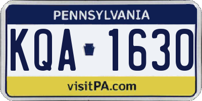 PA license plate KQA1630