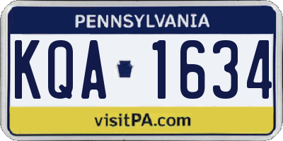 PA license plate KQA1634