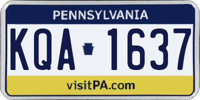 PA license plate KQA1637
