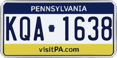 PA license plate KQA1638