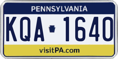 PA license plate KQA1640
