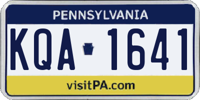PA license plate KQA1641