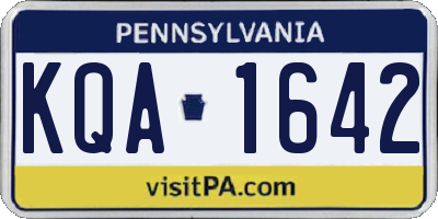 PA license plate KQA1642