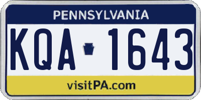PA license plate KQA1643