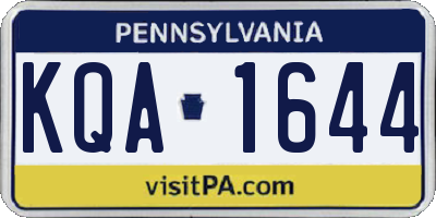 PA license plate KQA1644