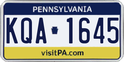 PA license plate KQA1645