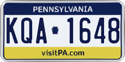 PA license plate KQA1648