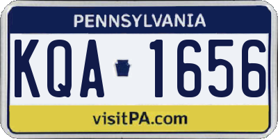 PA license plate KQA1656