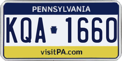 PA license plate KQA1660
