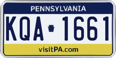 PA license plate KQA1661