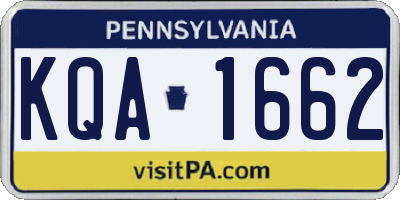 PA license plate KQA1662