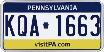 PA license plate KQA1663