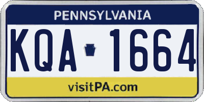 PA license plate KQA1664