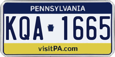 PA license plate KQA1665