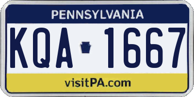 PA license plate KQA1667