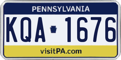 PA license plate KQA1676