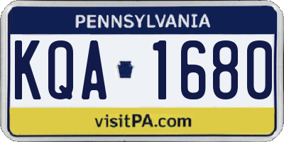 PA license plate KQA1680