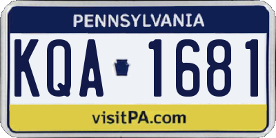PA license plate KQA1681