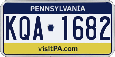 PA license plate KQA1682