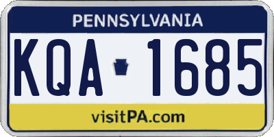 PA license plate KQA1685