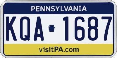 PA license plate KQA1687