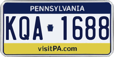 PA license plate KQA1688
