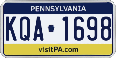 PA license plate KQA1698