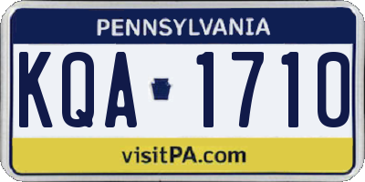 PA license plate KQA1710