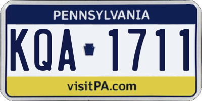 PA license plate KQA1711