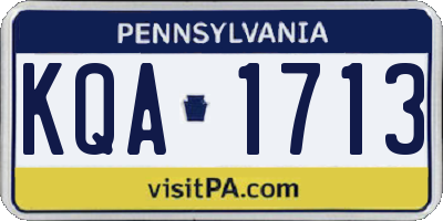 PA license plate KQA1713