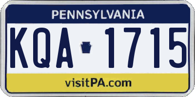 PA license plate KQA1715