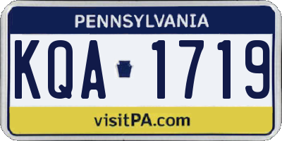 PA license plate KQA1719