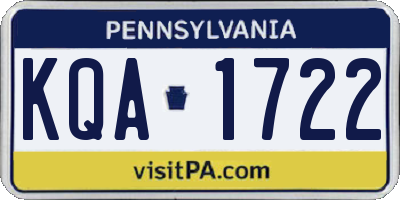 PA license plate KQA1722