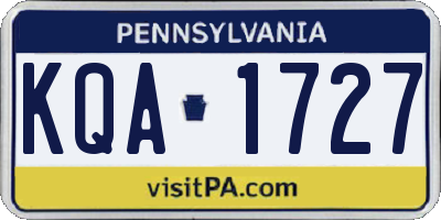 PA license plate KQA1727