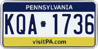PA license plate KQA1736