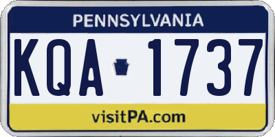 PA license plate KQA1737