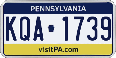 PA license plate KQA1739
