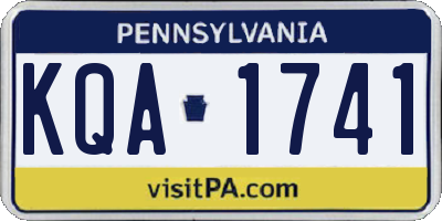 PA license plate KQA1741