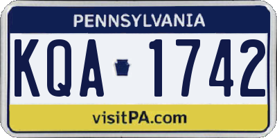 PA license plate KQA1742