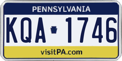 PA license plate KQA1746