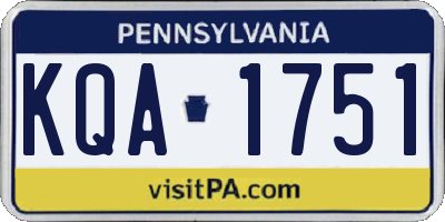 PA license plate KQA1751
