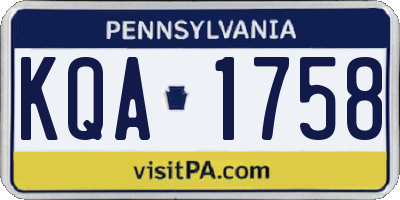 PA license plate KQA1758