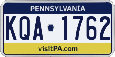 PA license plate KQA1762