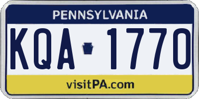 PA license plate KQA1770