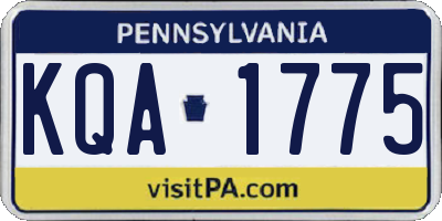 PA license plate KQA1775