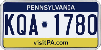 PA license plate KQA1780