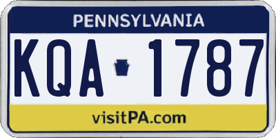 PA license plate KQA1787