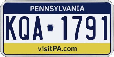 PA license plate KQA1791