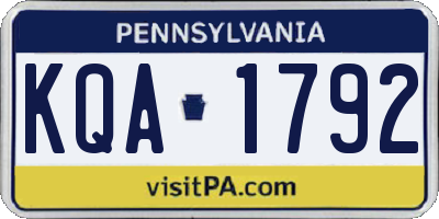 PA license plate KQA1792