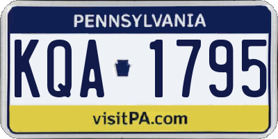 PA license plate KQA1795